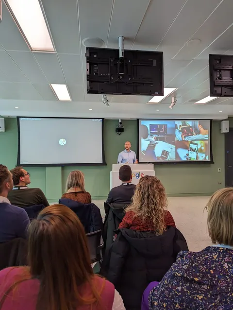 Mick Brands presenting a Google keynote for customers and partners