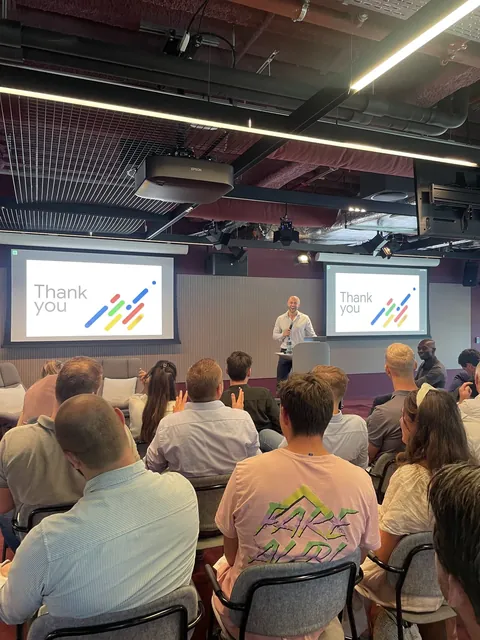 Mick Brands presenting a Google keynote for customers and partners