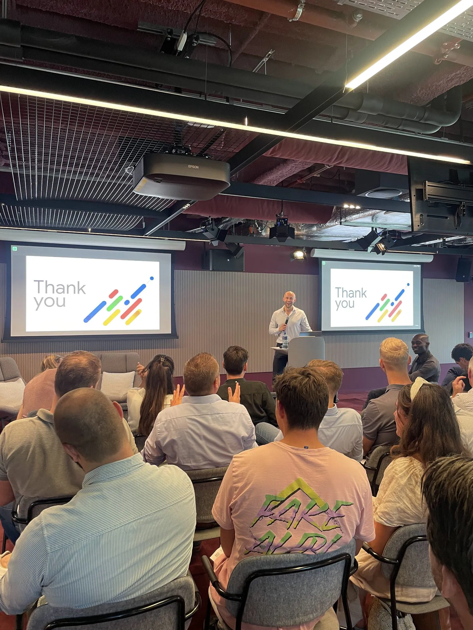 Mick Brands presenting a Google keynote for customers and partners